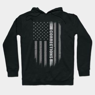 Thin Silver Line Flag Correctional Officer Hoodie